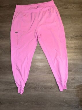 Landau Forward Pink Scrub Jogger Pants Women’s XL Stretch Medical Uniform